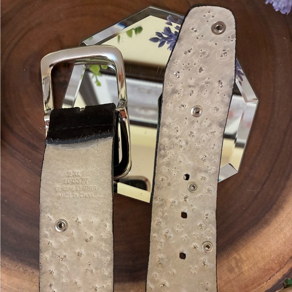 Chic Leather Black Belt with Silver and Clear Studs - Picture 4 of 8